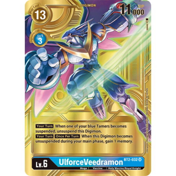 Japanese Digimon UlforceVeedramon (BT2-032) BT11 Gold Foil Alternate Art